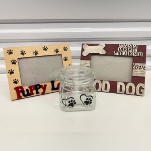 ‼️SOLD‼️ Dog Picture Frames and Treat Jar